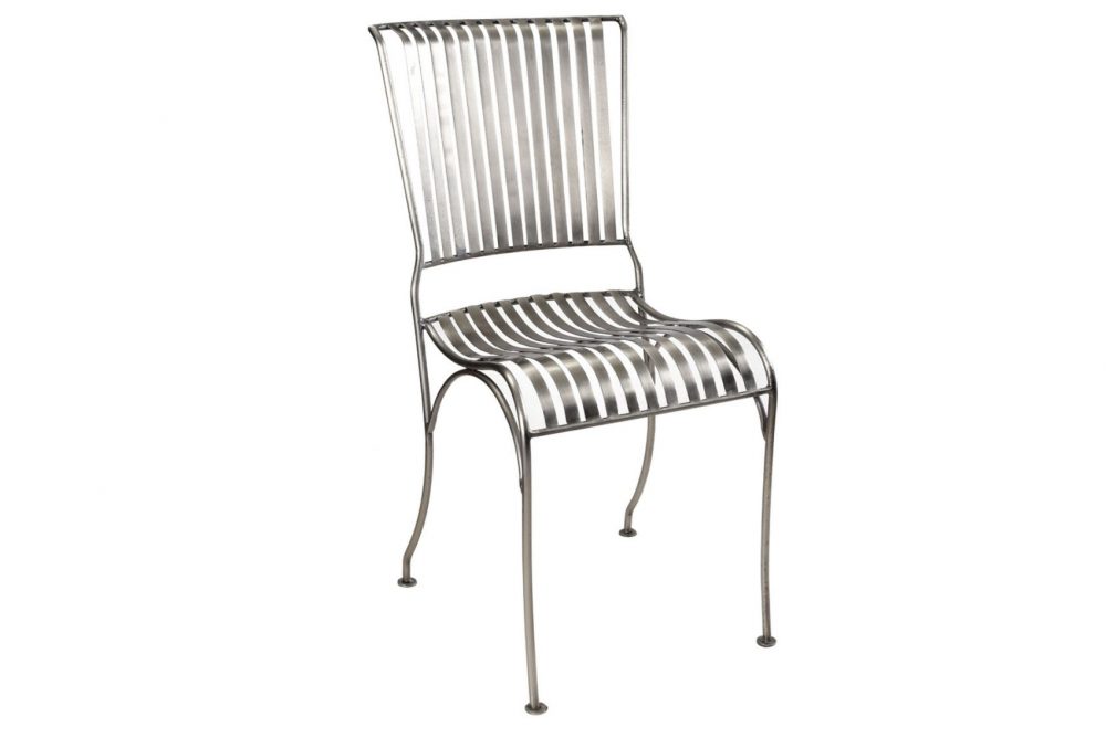 Chaise design patine inox