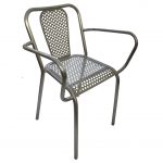 Fauteuil jardin métal patine chromé